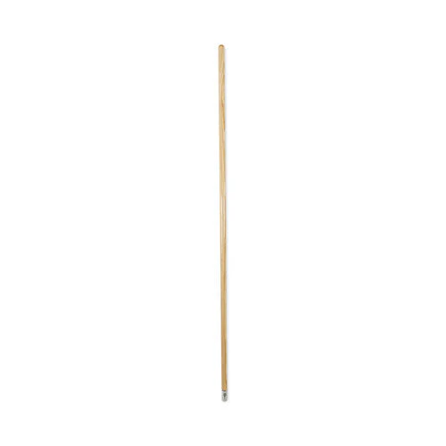 Lie-flat Screw-in Mop Handle, Lacquered Wood, 1.13" Dia X 60", Natural - Image 1