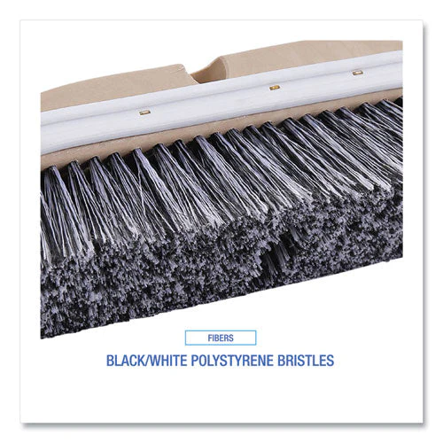 Polystyrene Vehicle Brush With Vinyl Bumper, Black/white Polystyrene Bristles, 10" Brush - Image 2