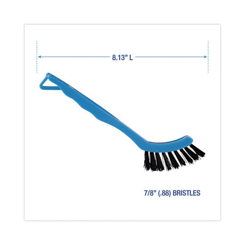 Grout Brush, Black Nylon Bristles, 8.13" Blue Plastic Handle - Image 2