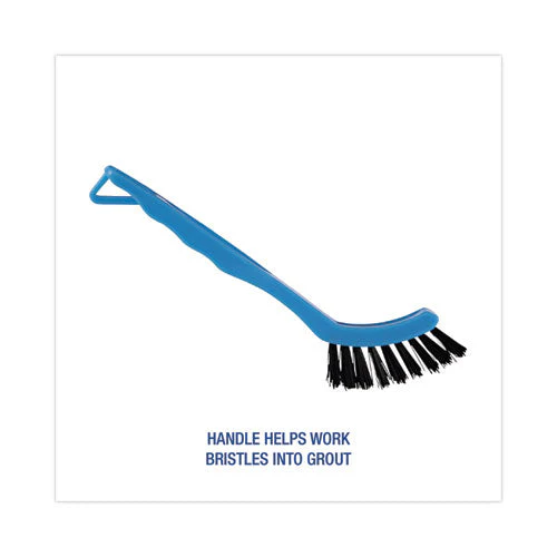 Grout Brush, Black Nylon Bristles, 8.13" Blue Plastic Handle - Image 3