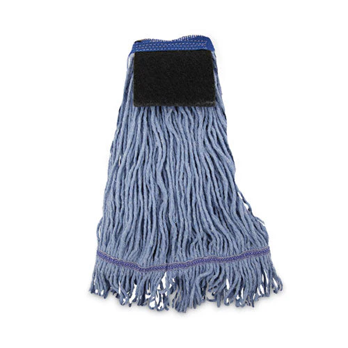 Mop Head, Loop-end, Cotton With Scrub Pad, Medium, 12/carton - Image 1