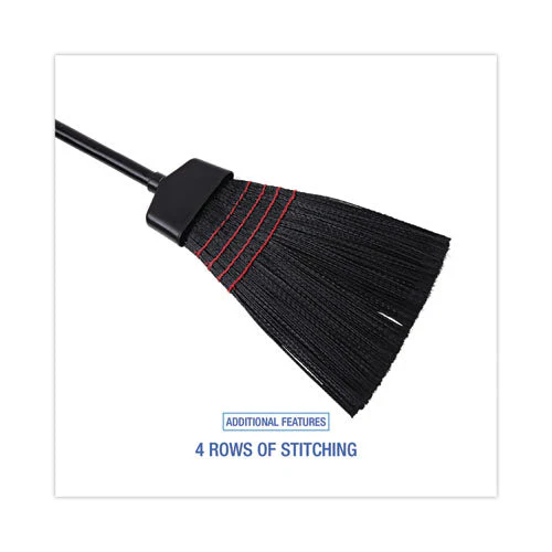 Maid Broom, Plastic Bristles, 54" Overall Length, Dozen - Image 3