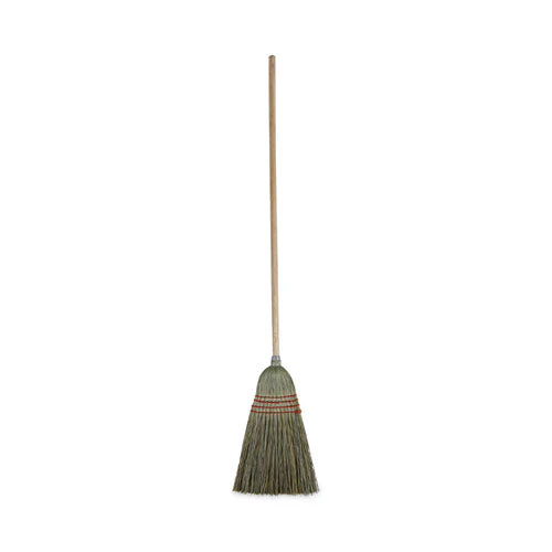 Mixed Fiber Maid Broom, Mixed Fiber Bristles, 55" Overall Length, Natural, 12/carton - Image 1