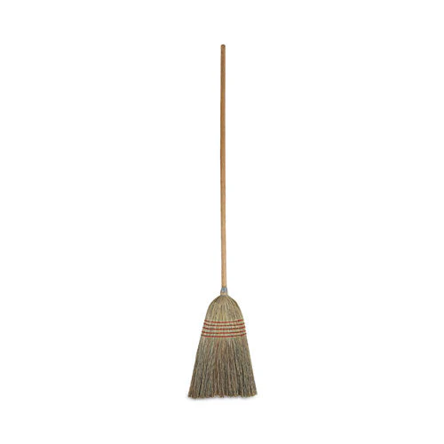 Parlor Broom, Corn Fiber Bristles, 55″ Overall Length, Natural, 12/carton