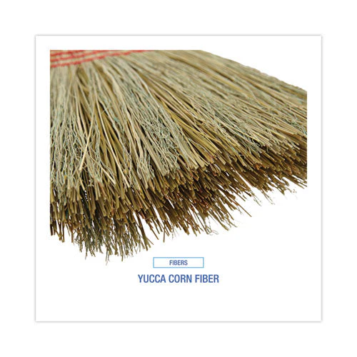 Parlor Broom, Yucca/corn Fiber Bristles, 56" Overall Length, Natural, 12/carton - Image 3