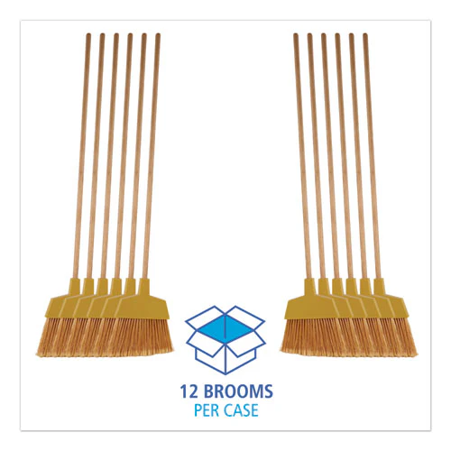 Angler Broom, 53" Handle, Yellow, 12/carton - Image 2