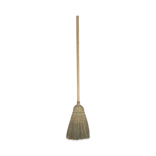 Warehouse Broom, Corn Fiber Bristles, 56" Overall Length, Natural, 12/carton - Image 1