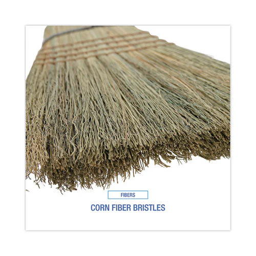Warehouse Broom, Corn Fiber Bristles, 56" Overall Length, Natural - Image 2