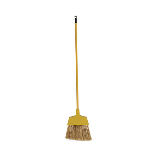 Poly Bristle Angler Broom, 53" Handle, Yellow, 12/carton - Image 1