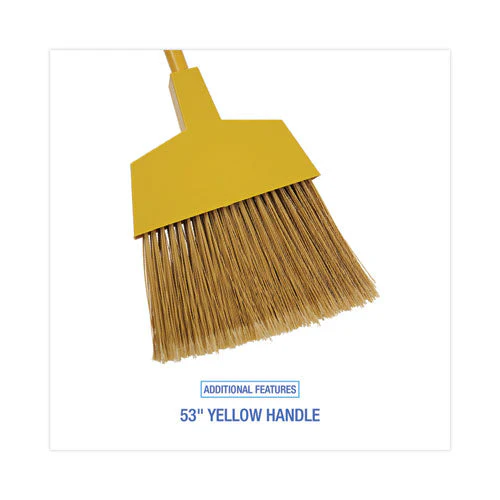 Poly Bristle Angler Broom, 53" Handle, Yellow, 12/carton - Image 2
