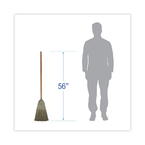 Warehouse Broom, Yucca Corn Fiber Bristles, 56" Overalll Length, Natural, 12/carton - Image 2
