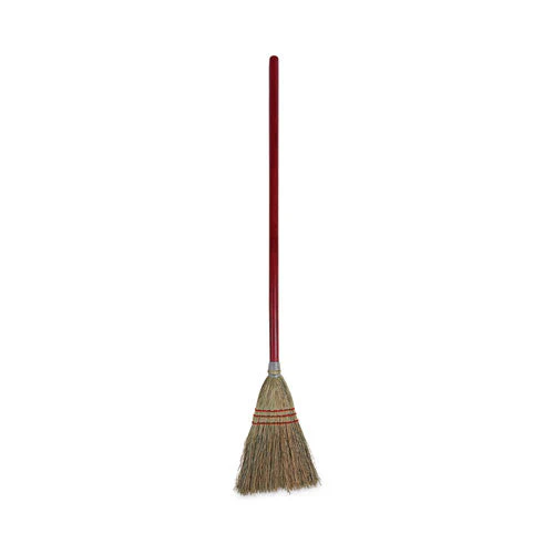 Corn Fiber Lobby/toy Broom, Corn Fiber Bristles, 39" Overall Length, Red - Image 1