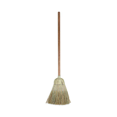 Corn/fiber Brooms, Corn/synthetic Fiber Bristles, 60" Overall Length, Gray/natural, 6/carton - Image 1