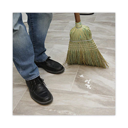 Corn/fiber Brooms, Corn/synthetic Fiber Bristles, 60" Overall Length, Gray/natural, 6/carton - Image 3