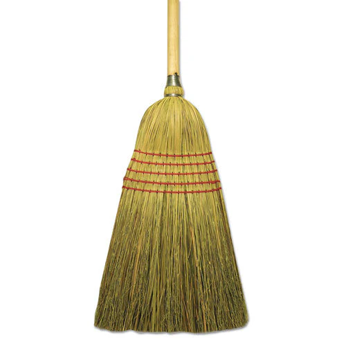 Corn/fiber Brooms, Corn/yucca Bristles, 53.5" Overall Length, Natural, 6/carton - Image 1