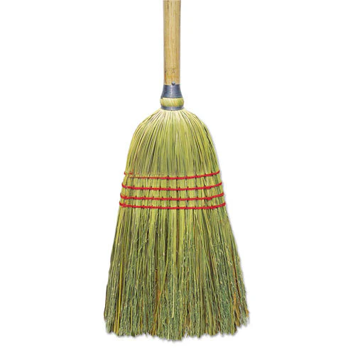 Upright Corn/fiber Broom, 56" Overall Length, Natural, 6/carton - Image 1