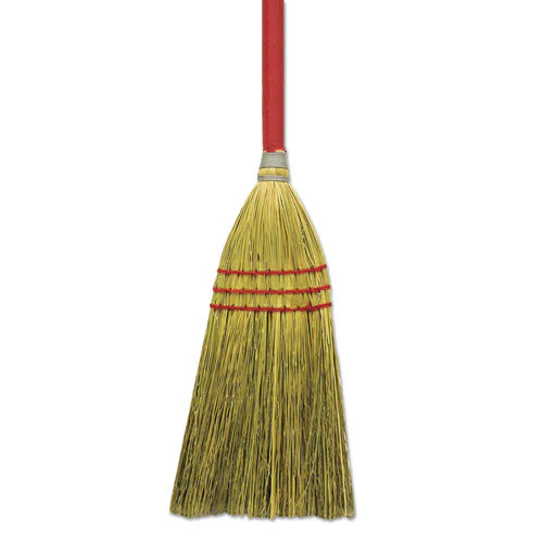 Corn/fiber Brooms, Corn/synthetic Fiber Bristles, 36" Overall Length, Gray/natural, 12/carton - Image 1