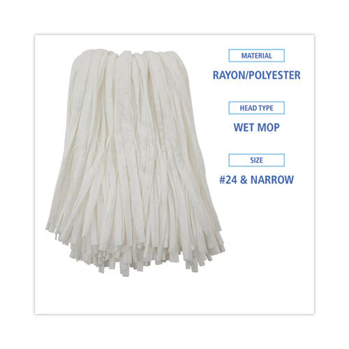 Nonwoven Cut End Edge Mop, Rayon/polyester, #24, White, 12/carton - Image 2
