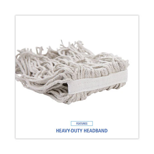 Mop Head, Cotton, Cut-end, White, 4-ply, #16 Band, 12/carton - Image 3