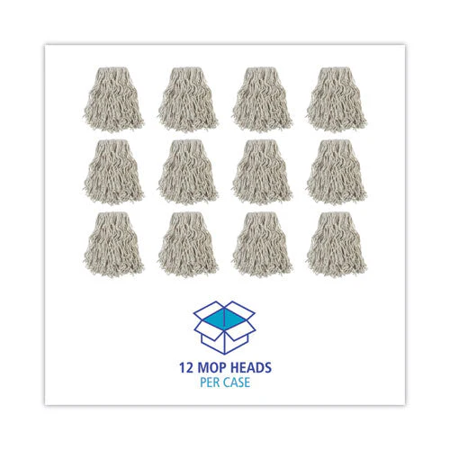 Banded Cotton Mop Head, #24, White, 12/carton - Image 3
