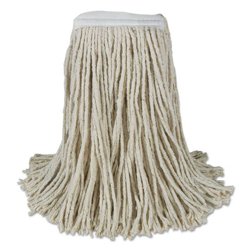 Banded Cotton Mop Heads, Cut-end, 20oz, White, 12/carton - Image 1