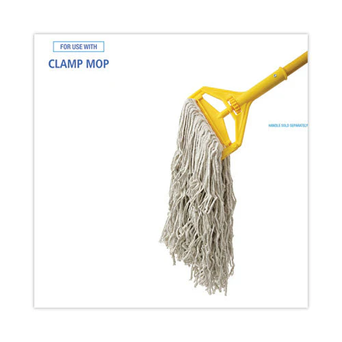 Banded Cotton Mop Heads, 24oz, White, 12/carton - Image 3