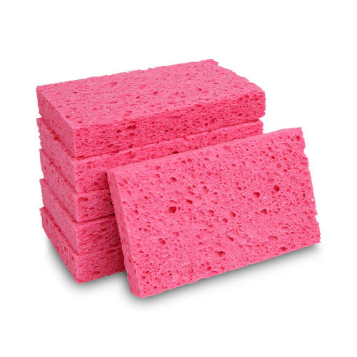 Small Cellulose Sponge, 3.6 X 6.5, 0.9" Thick, Pink, 2/pack, 24 Packs/carton - Image 1