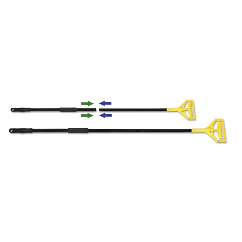 Two-piece Metal Handle With Plastic Quick Change Head, 62" Handle, Black/yellow - Image 1