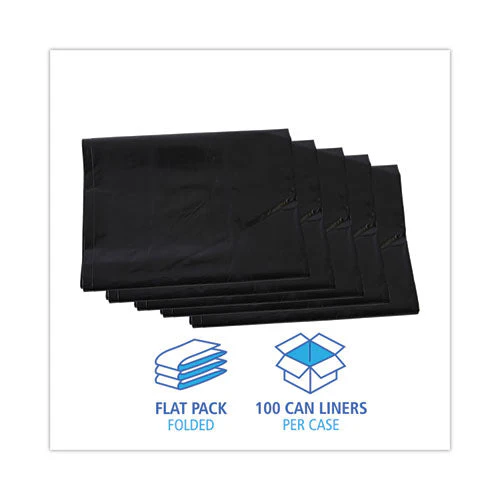 Linear Low Density Industrial Can Liners, 60 Gal, 1.7 Mil, 38 X 58, Black, 100/carton - Image 3
