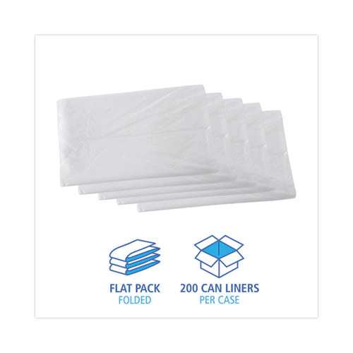 High Density Industrial Can Liners Flat Pack, 45 Gal, 16 Mic, 40 X 48, Natural, 200/carton - Image 3