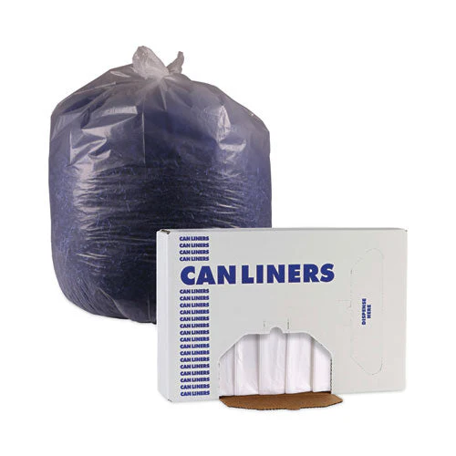 High Density Industrial Can Liners Flat Pack, 45 Gal, 16 Mic, 40 X 48, Natural, 200/carton - Image 2