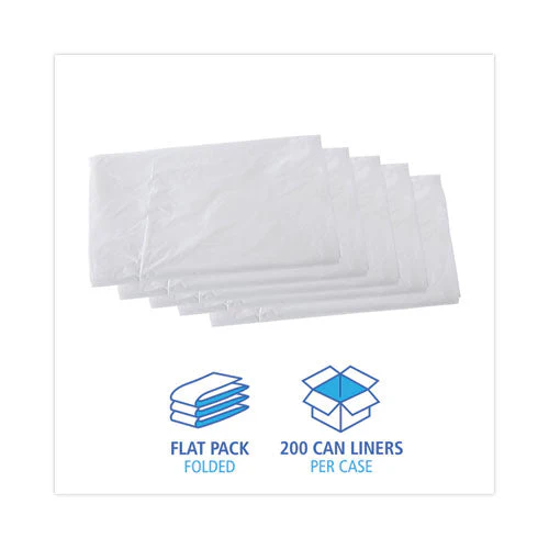 High Density Industrial Can Liners Flat Pack, 56 Gal, 16 Mic, 43 X 48, Natural, 200/carton - Image 2