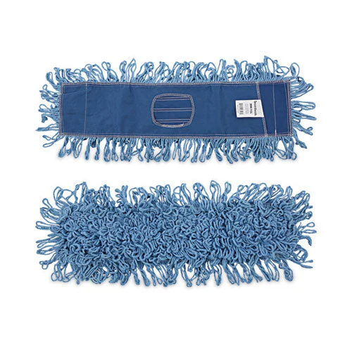 Dry Mopping Kit, 24 X 5 Blue Synthetic Head, 60" Natural Wood/metal Handle - Image 3