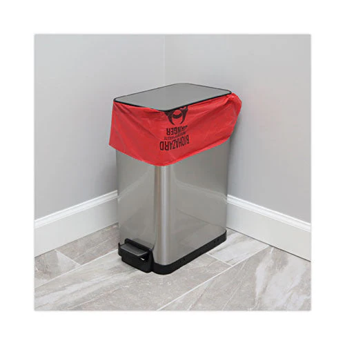 Linear Low Density Health Care Trash Can Liners, 16 Gal, 1.3 Mil, 24 X 32, Red, 250/carton - Image 3