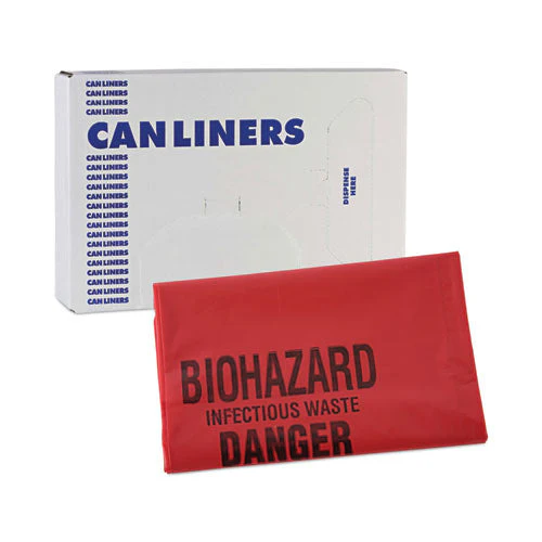 Linear Low Density Health Care Trash Can Liners, 16 Gal, 1.3 Mil, 24 X 32, Red, 250/carton - Image 2