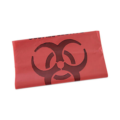Linear Low Density Health Care Trash Can Liners, 33 Gal, 1.3 Mil, 33 X 39, Red, 150/carton - Image 1