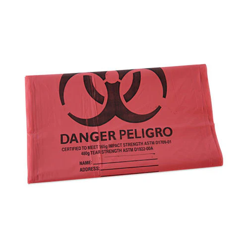 Linear Low Density Health Care Trash Can Liners, 45 Gal, 1.3 Mil, 40 X 46, Red, 100/carton - Image 1