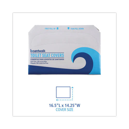 Premium Half-fold Toilet Seat Covers, 14.17 X 16.73, White, 250 Covers/sleeve, 4 Sleeves/carton - Image 3