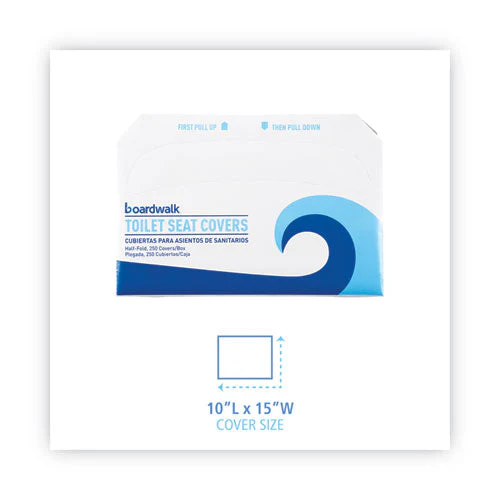 Premium Half-fold Toilet Seat Covers, 14.17 X 16.73, White, 250 Covers/sleeve, 10 Sleeves/carton - Image 3