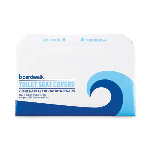 Premium Half-fold Toilet Seat Covers, 14.17 X 16.73, White, 250 Covers/sleeve, 20 Sleeves/carton - Image 1