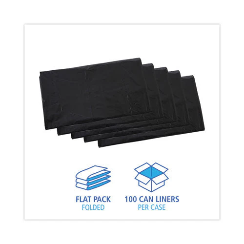 Linear Low Density Industrial Can Liners, 45 Gal, 0.7 Mil, 40 X 46, Black, 100/carton - Image 2