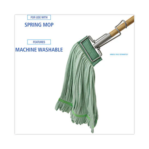 Microfiber Looped-end Wet Mop Head, Large, Green, 12/carton - Image 2