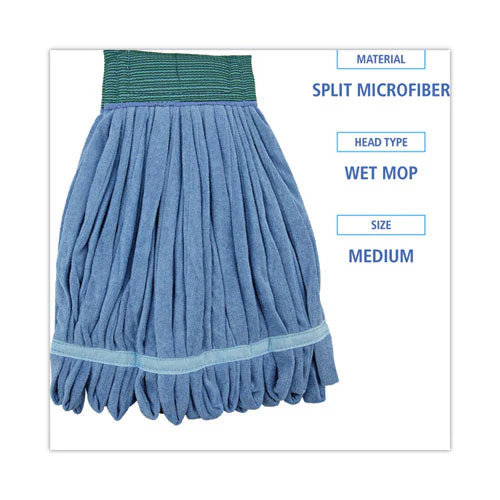 Microfiber Looped-end Wet Mop Head, Medium, Blue - Image 2