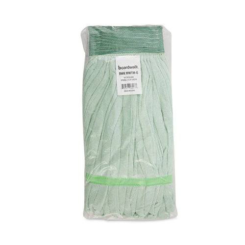 Microfiber Looped-end Wet Mop Heads, Medium, Green, 12/carton - Image 2