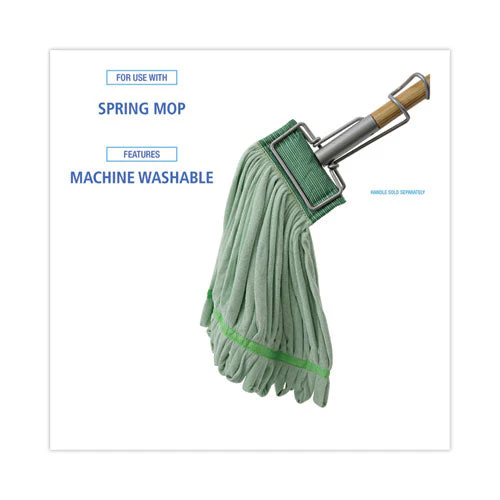 Microfiber Looped-end Wet Mop Head, Medium, Green - Image 2