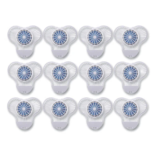 Urinal Screen With Non-para Cleaner Block, Green Apple Scent, 3.25 Oz, Blue/white, 12/box - Image 1