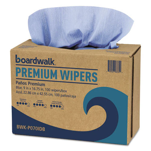 Hydrospun Wipers, 9 X 16.75, Blue, 100 Wipes/box, 10 Boxes/carton - Image 1