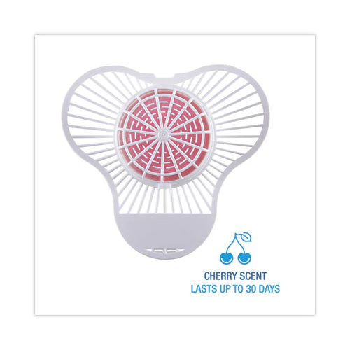Urinal Screen With Para Deodorizer Block, Cherry Scent, 3 Oz, Red/white, 12/box - Image 3