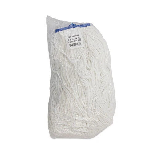 Cut-end Lie-flat Mop Head, Rayon, 16oz, White, 12/carton - Image 3