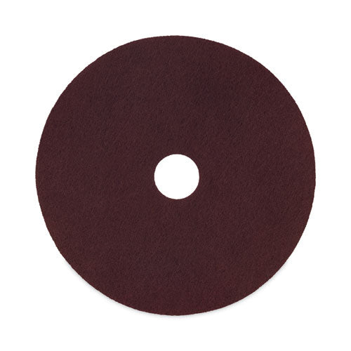 Deep Scrub Pads, 16" Diameter, Maroon, 10/carton - Image 1